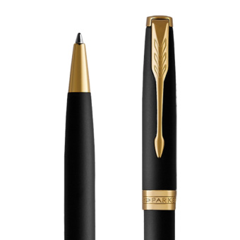 Ручка шариковая PARKER "Sonnet Core Matt Black GT", черный матовый лак, позолота, черная, 1931519 за 13&nbsp;201 ₽. Ручки шариковые подарочные. Доставка по России. Без переплат!