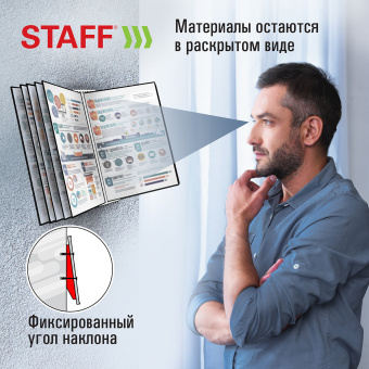 Демосистема настенная на 10 панелей, с 10 черными панелями А4, STAFF "Profit", 238146 за 1&nbsp;493 ₽. Демонстрационные системы. Доставка по России. Без переплат!