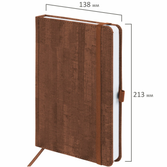 Ежедневник недатированный А5 (138x213 мм) BRAUBERG "Wood", кожзам, резинка, 136 л., коричневый, 111676 за 652 ₽. Ежедневники с покрытием "под кожу и ткань". Доставка по России. Без переплат!