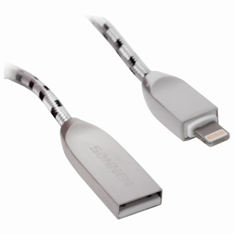 Кабель USB 2.0-Lightning, 1 м, SONNEN Premium, медь, для iPhone/iPad, передача данных и зарядка, 513126 за 339 ₽. Кабели USB - MicroUSB/Apple/Type-C. Доставка по России. Без переплат!
