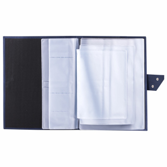 Папка-органайзер семейная для 4-х комплектов документов, формат А4, экокожа, синяя, BRAUBERG, 238206 за 1&nbsp;550 ₽. Папки для семейных документов. Доставка по России. Без переплат!