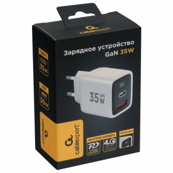 Зарядное устройство сетевое (220В) CABLEXPERT, дисплей, 35 Вт GaN, QC4/PD3, 1хUSB, 1хType-C, MP3A-PC-52 за 1 736 ₽. Зарядные устройства для портативной электроники. Доставка по России. Без переплат!