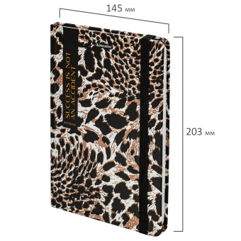 Блокнот с резинкой в клетку 96 л., А5, 145х203 мм, твердая обложка, BRAUBERG," Leopard", 115535 за 240 ₽. Блокноты в книжном переплете. Доставка по России. Без переплат!