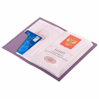 Обложка для паспорта натуральная кожа флоттер, кожаный уголок, лавандовая, BRAUBERG, 238864 за 315 ₽. Обложки для паспорта. Доставка по России. Без переплат!