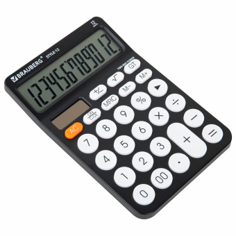 Калькулятор настольный BRAUBERG STYLE-12-BK (157х106 мм), 12 разрядов, двойное питание, ЧЕРНЫЙ, 272965 за 467 ₽. Калькуляторы настольные. Доставка по России. Без переплат!