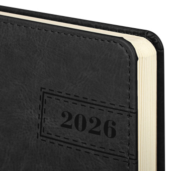 Ежедневник датированный 2026 А5 138x213 мм, BRAUBERG "Imperial", под кожу, черный, 117063 за 162 ₽. Ежедневники с покрытием "под кожу и ткань". Доставка по России. Без переплат!