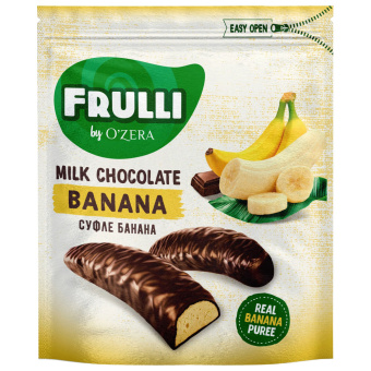 Конфеты O'ZERA "Frulli" суфле банана в шоколаде, 125 г, КРН219 за 165 ₽. Конфеты фасованные. Доставка по России. Без переплат!