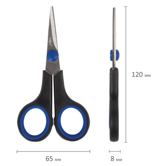 Ножницы для хобби и рукоделия ОСТРОВ СОКРОВИЩ 120 мм, 3-х сторонняя заточка, черно-синие, 237104 за 127 ₽. Ножницы для хобби и рукоделия. Доставка по России. Без переплат!
