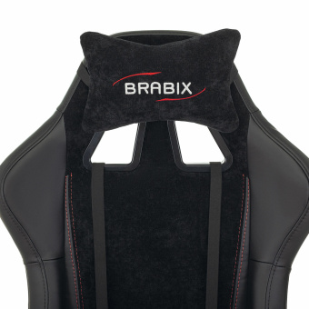 Кресло компьютерное BRABIX "Striker GM-121", синхромеханизм, 2 подушки, экокожа/велюр, черное, 532962 за 15&nbsp;140 ₽. Кресла игровые. Доставка по России. Без переплат!