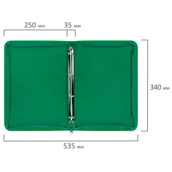 Папка объемная на молнии пластиковая на 4 кольцах, 35 мм, А4, BRAUBERG PIXEL, темно-зеленая, 0,7 мм, 273079 за 294 ₽. Папки пластиковые на молнии. Доставка по России. Без переплат!
