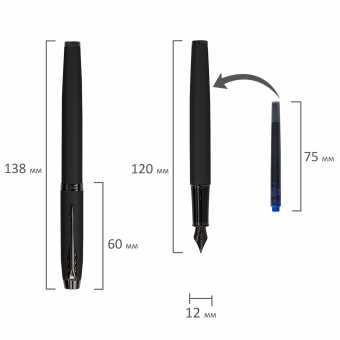 Ручка перьевая PARKER "IM Achromatic Black BT", черный матовый, нержавеющая сталь, синяя, 2127741 за 5&nbsp;771 ₽. Ручки перьевые подарочные. Доставка по России. Без переплат!