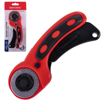 Нож раскройный роликовый 45 мм BRAUBERG PROFESSIONAL, круглое лезвие, резиновые вставки, 238087 за 269 ₽. Ножи специальные. Доставка по России. Без переплат!