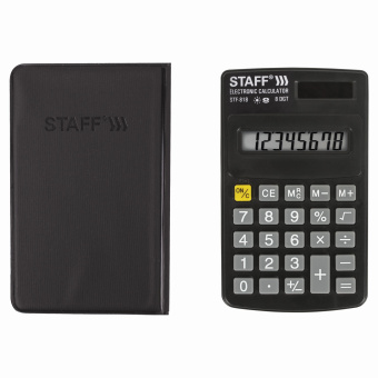 Калькулятор карманный STAFF STF-818 (102х62 мм), 8 разрядов, двойное питание, 250142 за 317 ₽. Калькуляторы карманные. Доставка по России. Без переплат!