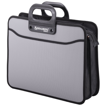 Папка-портфель пластиковая BRAUBERG ПРЕМЬЕР А4 (390х315х120 мм), 3 отделения, фактура "бисер", серая, 223083 за 1&nbsp;633 ₽. Портфели пластиковые. Доставка по России. Без переплат!