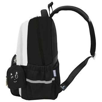Рюкзак SNOOBAG (СНУБЭГ) PROACTIVE с кошельком, 2 отделения, "Позитив", черно-белый, 40х29х17 см, 274447 за 1&nbsp;621 ₽. Рюкзаки для начальной и средней школы. Доставка по России. Без переплат!