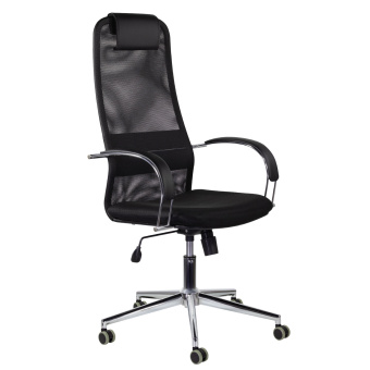 Кресло офисное BRABIX "Pilot EX-610 CH" premium, хром, ткань-сетка, черное, 532417 за 11 744 ₽. Кресла для руководителей. Доставка по России. Без переплат!