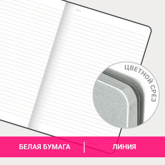 Блокнот А5 (140х200 мм), BRAUBERG "NEBRASKA", под кожу, 80 л., линия, серый, 113410 за 349 ₽. Бизнес-блокноты и бизнес-тетради. Доставка по России. Без переплат!