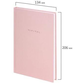 Блокнот А5 134х206 мм, 80 л., твёрдый, клетка, BRAUBERG "Minimal", розовый, 116441 за 163 ₽. Блокноты. Доставка по России. Без переплат!