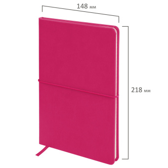 Блокнот А5 (148x218 мм), BRAUBERG "Metropolis X", под кожу, 80 л., резинка, клетка, малиновый, 111034 за 131 ₽. Бизнес-блокноты и бизнес-тетради. Доставка по России. Без переплат!