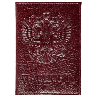 Обложка для паспорта натуральная кожа "Virginia", "Герб", темно-бордовая, BRAUBERG, 237199 за 262 ₽. Обложки для паспорта. Доставка по России. Без переплат!
