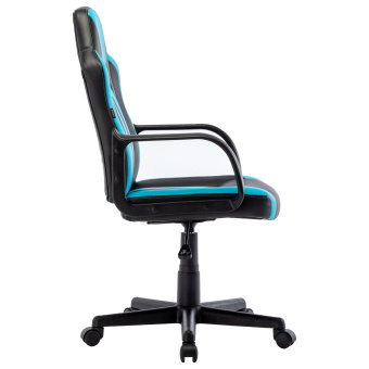 Кресло компьютерное BRABIX "Stripe GM-202", экокожа, черное/голубое, 532509 за 7&nbsp;197 ₽. Кресла игровые. Доставка по России. Без переплат!