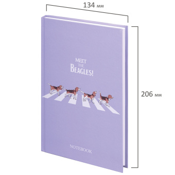 Блокнот А5 134х206 мм, 80 л., твердый, клетка, выборочный лак, STAFF, "Beagles", 114424 за 88 ₽. Блокноты в книжном переплете. Доставка по России. Без переплат!