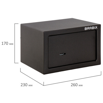 Сейф мебельный BRABIX "SF-170KL", 170х260х230 мм, ключевой замок, черный, 291142, S103BR210514 за 3&nbsp;722 ₽. Сейфы мебельные, офисные. Доставка по России. Без переплат!