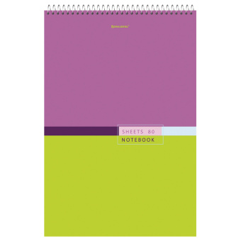 Блокнот БОЛЬШОЙ ФОРМАТ А4 198х297 мм, 80 л., гребень, жесткая подложка, клетка, BRAUBERG, "Color", 114356 за 139 ₽. Блокноты. Доставка по России. Без переплат!