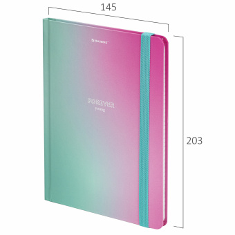 Блокнот с резинкой в клетку 96 л., А5 (145х203 мм), твердая обложка с фольгой, BRAUBERG, "Градиент", 113732 за 243 ₽. Блокноты в книжном переплете. Доставка по России. Без переплат!