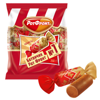 Конфеты шоколадные РОТ ФРОНТ "Батончики", 250 г, пакет, РФ04274 за 184 ₽. Конфеты фасованные. Доставка по России. Без переплат!