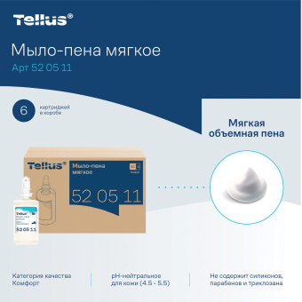 Картридж с жидким мылом-пеной одноразовый Tellus/TORK (Система S4) Advanced, мягкое, 1 л, 520511 за 1&nbsp;137 ₽. Картриджи с жидким мылом и мылом-пеной. Доставка по России. Без переплат!