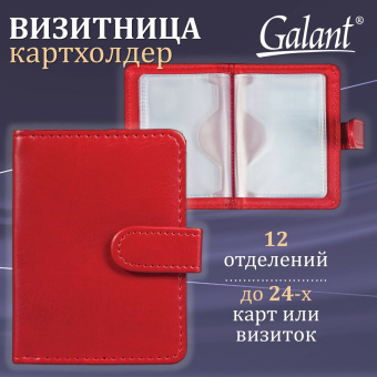 Визитница/кредитница однорядная GALANT "Ritter", на 24 карты, под гладкую кожу, застежка, бордовая, 235399 за 417 ₽. Визитницы и кредитницы однорядные карманные. Доставка по России. Без переплат!