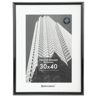 Рамка 30х40 см небьющаяся, багет 14 мм, пластик, BRAUBERG "Original", черная, 391230 за 695 ₽. Рамки для дипломов, сертификатов, грамот, фотографий. Доставка по России. Без переплат!