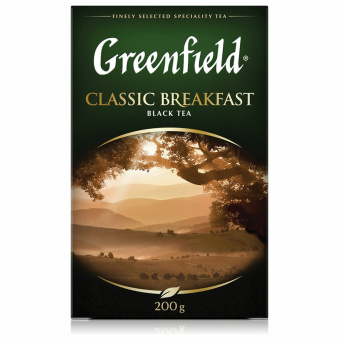 Чай листовой GREENFIELD "Classic Breakfast" черный крупнолистовой 200 г, 0792-10 за 363 ₽. Чай листовой. Доставка по России. Без переплат!