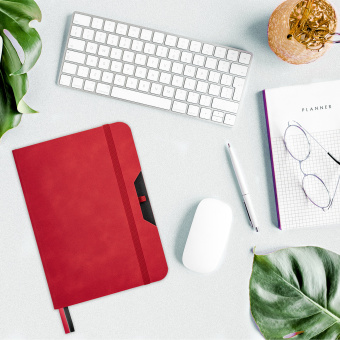 Блокнот А5 (162х218 мм), BRAUBERG "NOTE", под кожу софт-тач, с резинкой, 80 л., клетка, красный, 113439 за 484 ₽. Бизнес-блокноты и бизнес-тетради. Доставка по России. Без переплат!