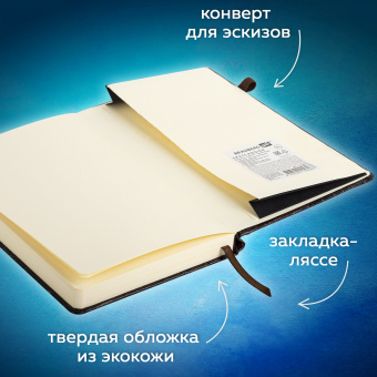 Скетчбук, слоновая кость 140 г/м2, 130х210 мм, 80 л., КОЖЗАМ, резинка, BRAUBERG ART CLASSIC, CROCO, коричневый, 116471 за 456 ₽. Альбомы, скетчбуки и бумага для графики и эскизов. Доставка по России. Без переплат!