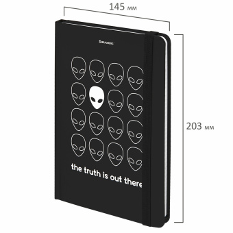 Блокнот с резинкой в клетку 96 л., А5 (145х203 мм), твердая обложка, BRAUBERG, "Aliens", 113722 за 132 ₽. Блокноты в книжном переплете. Доставка по России. Без переплат!