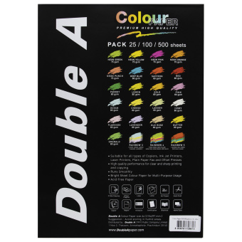 Бумага цветная DOUBLE A, А4, 80 г/м2, 100 л. (5 цветов x 20 листов), микс пастель за 283 ₽. Бумага цветная форматная. Доставка по России. Без переплат!