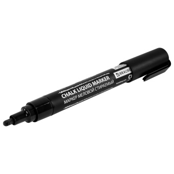 Маркер меловой CHALK LIQUID MARKER, ЧЕРНЫЙ, 3 мм, стираемый, BRAUBERG "CHALK", 152600 за 94 ₽. Маркеры меловые. Доставка по России. Без переплат!
