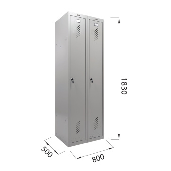 Шкаф металлический для одежды BRABIX "LK 21-80", УСИЛЕННЫЙ, 2 секции, 1830х800х500 мм, 37 кг, 291129, S230BR406102 за 17&nbsp;251 ₽. Шкафы для одежды. Доставка по России. Без переплат!