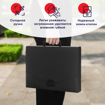 Портфель пластиковый STAFF А4 (320х225х36 мм), без отделений, черный, 229241 за 218 ₽. Портфели пластиковые. Доставка по России. Без переплат!