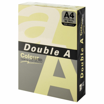 Бумага цветная DOUBLE A, А4, 80 г/м2, 500 л., пастель, светло-желтая за 1 221 ₽. Бумага цветная форматная. Доставка по России. Без переплат!