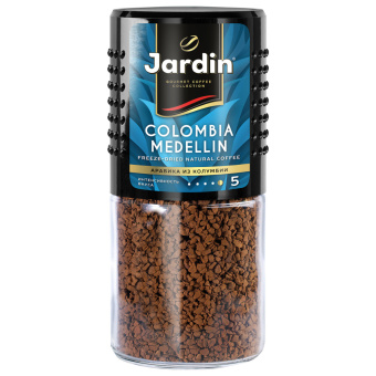 Кофе растворимый JARDIN "Colombia Medellin" 95 г, стеклянная банка, сублимированный, 0627-14 за 535 ₽. Кофе растворимый. Доставка по России. Без переплат!
