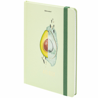 Блокнот с резинкой в клетку 96 л., А5 (145х203 мм), твердая обложка с фольгой, BRAUBERG, "Avocado", 113733 за 149 ₽. Блокноты в книжном переплете. Доставка по России. Без переплат!