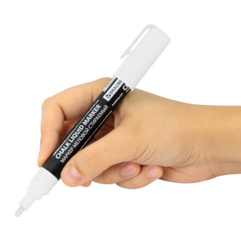 Маркер меловой CHALK LIQUID MARKER, БЕЛЫЙ, 3 мм, стираемый, BRAUBERG "CHALK", 152585 за 94 ₽. Маркеры меловые. Доставка по России. Без переплат!