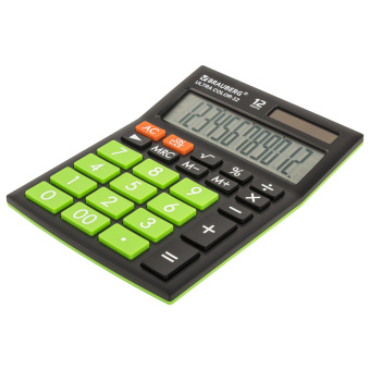 Калькулятор настольный BRAUBERG ULTRA COLOR-12-BKLG (192x143 мм), 12 разрядов, двойное питание, ЧЕРНО-САЛАТОВЫЙ, 250498 за 972 ₽. Калькуляторы настольные. Доставка по России. Без переплат!