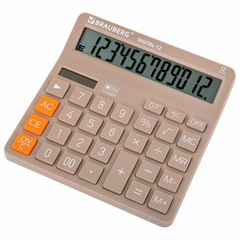 Калькулятор настольный BRAUBERG DIGITAL-12-BG (151х152 мм), 12 разрядов, двойное питание, БЕЖЕВЫЙ, 272970 за 636 ₽. Калькуляторы настольные. Доставка по России. Без переплат!