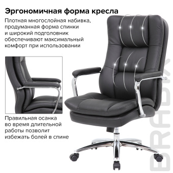 Кресло офисное BRABIX PREMIUM "Amadeus EX-507", экокожа, хром, черное, 530879 за 23&nbsp;728 ₽. Кресла для руководителей. Доставка по России. Без переплат!