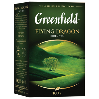 Чай GREENFIELD "Flying Dragon", зеленый, листовой, 100 г, 0357 за 178 ₽. Чай листовой. Доставка по России. Без переплат!