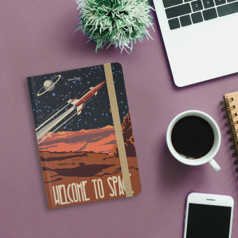 Блокнот с резинкой в клетку 96 л., А5 (145х203 мм), твердая обложка, BRAUBERG, "SpaceX", 113724 за 230 ₽. Блокноты в книжном переплете. Доставка по России. Без переплат!